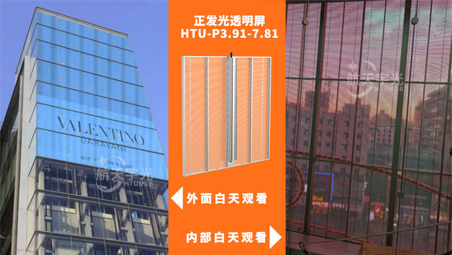 Transparent display method of glass curtain wall